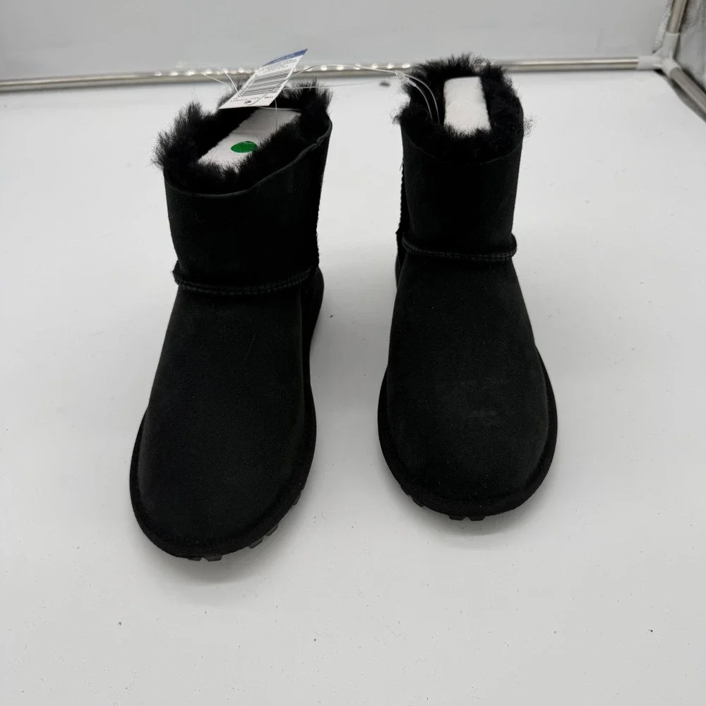 Kirkland Signature Kids Black Shearling Suede Boots Size 3 7771011 NEW